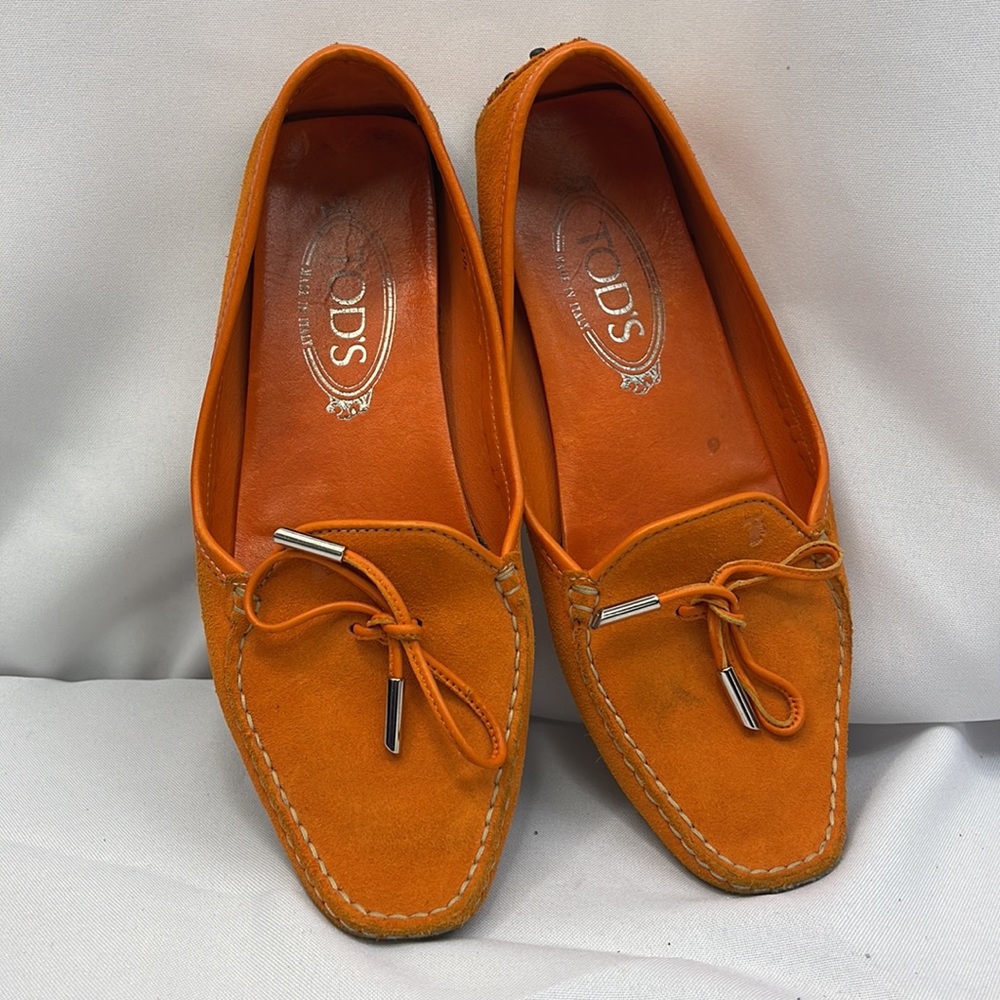 Sz7.5 TOD’S loafers orange leather - Picture 12 of 12